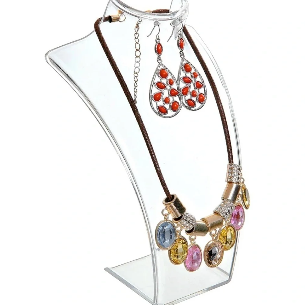 Acrylic jewelry display set approx 8 inches each for necklaces and earri…